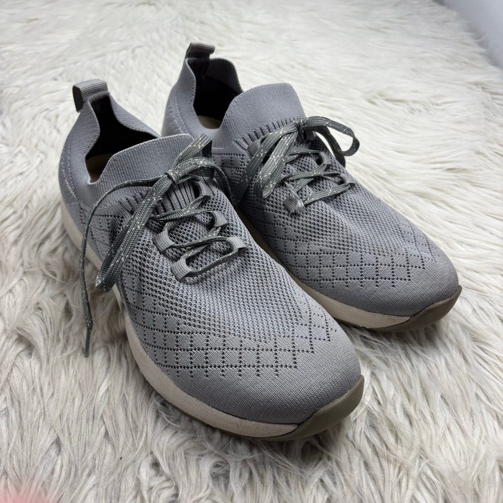 TRAQ by Alegria Women's 40 US 9.5 10 Gray Dream Fit Knit Sneakers Comfort